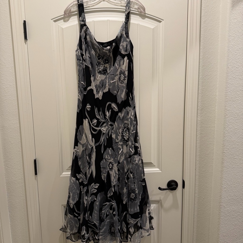 Whimsigoth Y2K black white floral maxi